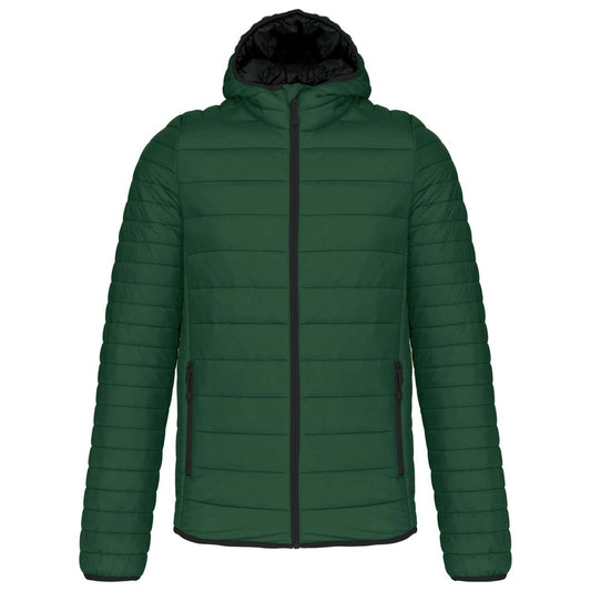 MEN'S LIGHTWEIGHT HOODED PADDED JACKET - Forest Green - Main