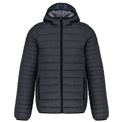 MEN'S LIGHTWEIGHT HOODED PADDED JACKET - Marl Dark Grey - Additional
