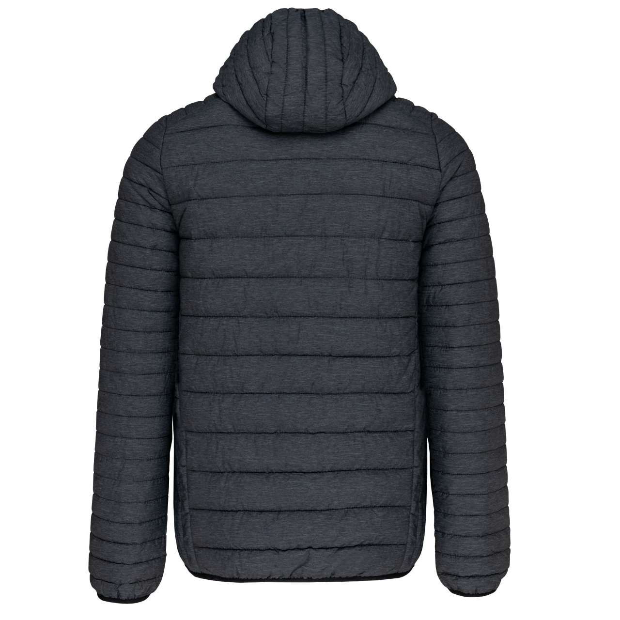 MEN'S LIGHTWEIGHT HOODED PADDED JACKET - Marl Dark Grey - Main