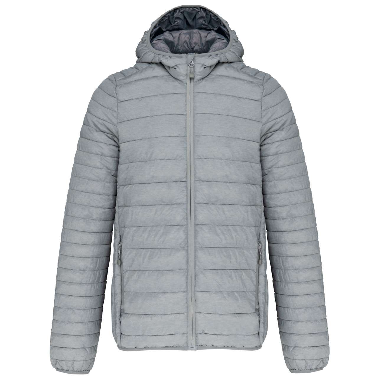 MEN'S LIGHTWEIGHT HOODED PADDED JACKET - Marl Silver - Additional