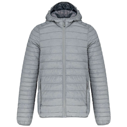 MEN'S LIGHTWEIGHT HOODED PADDED JACKET - Marl Silver - Additional