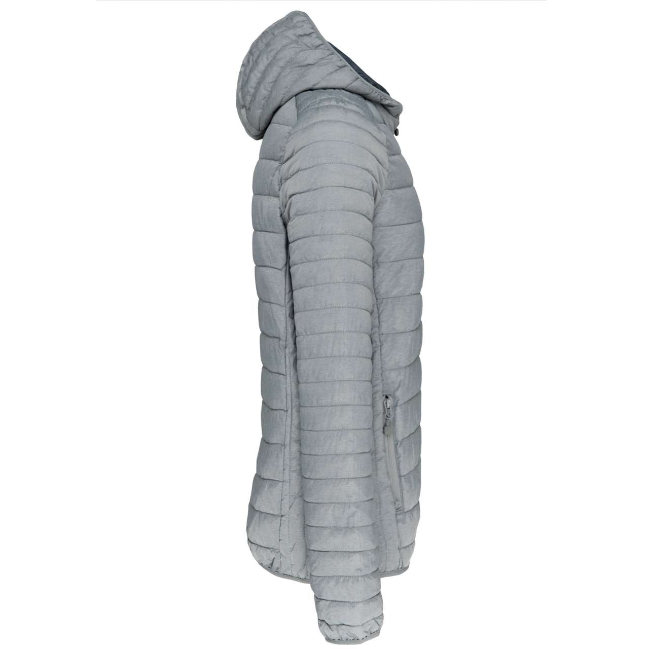 MEN'S LIGHTWEIGHT HOODED PADDED JACKET - Marl Silver - Additional