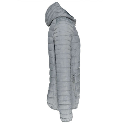 MEN'S LIGHTWEIGHT HOODED PADDED JACKET - Marl Silver - Additional