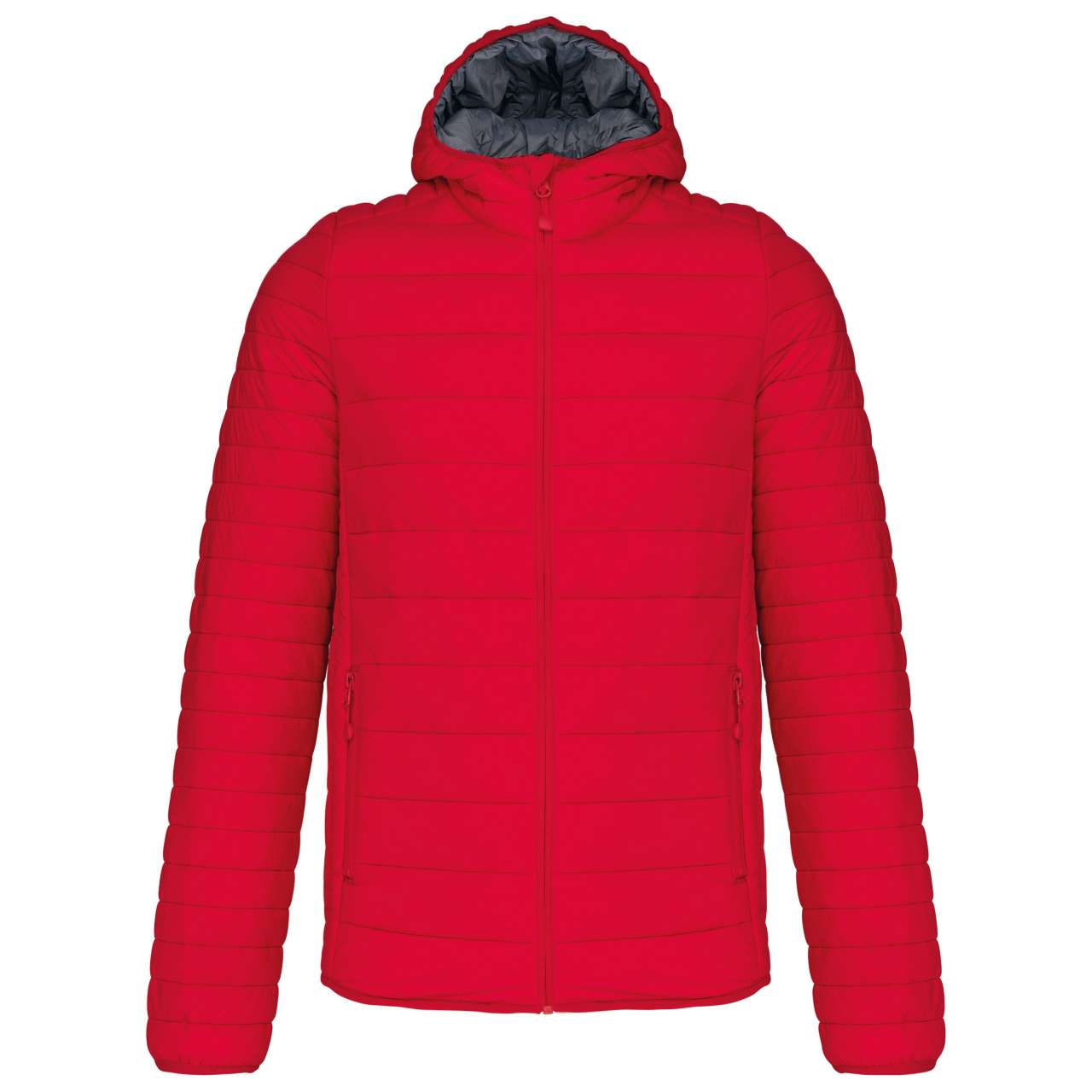MEN'S LIGHTWEIGHT HOODED PADDED JACKET - Red - Additional