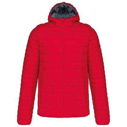 MEN'S LIGHTWEIGHT HOODED PADDED JACKET - Red - Additional