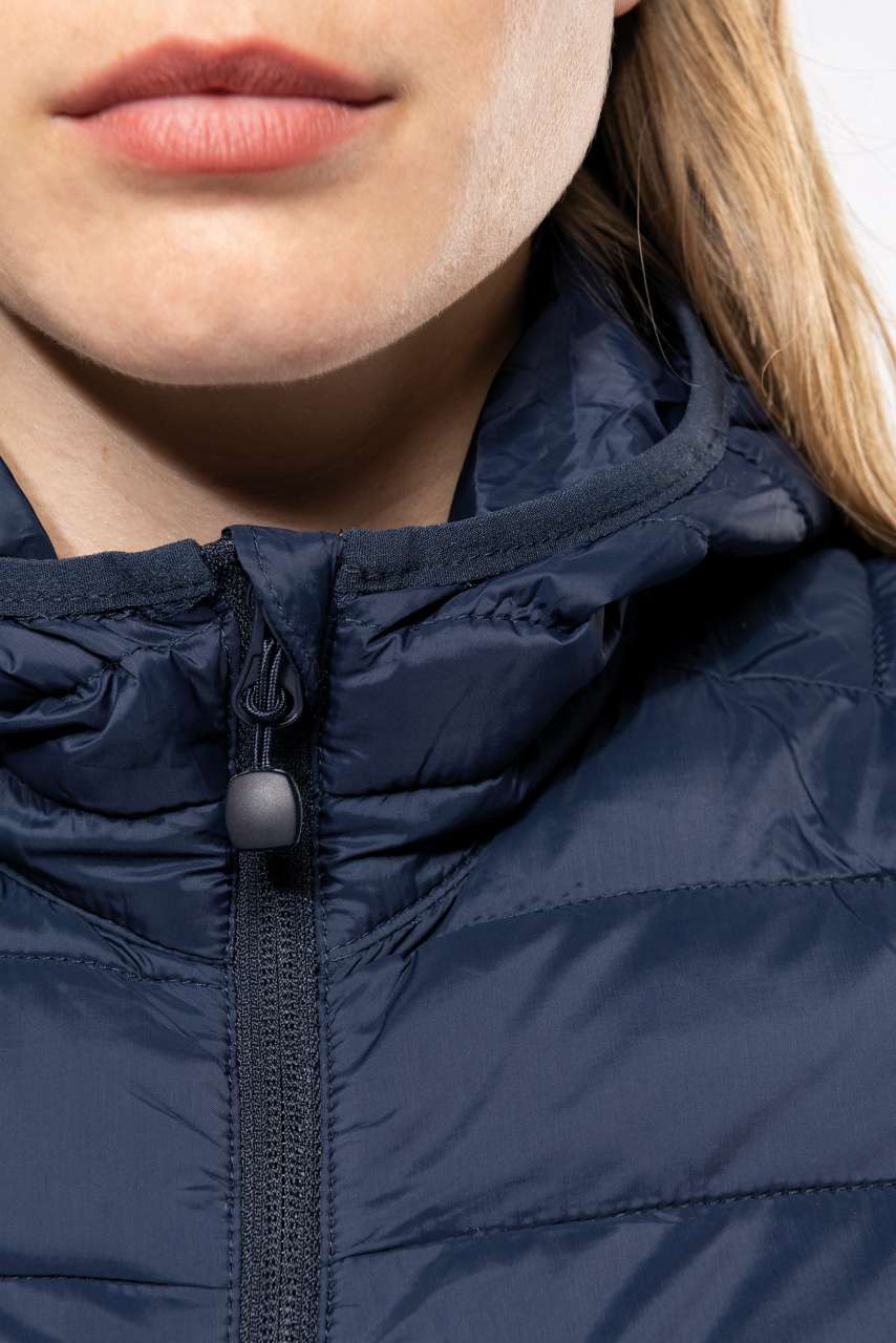 LADIES' LIGHTWEIGHT HOODED PADDED JACKET - Marl Dark Grey - Additional