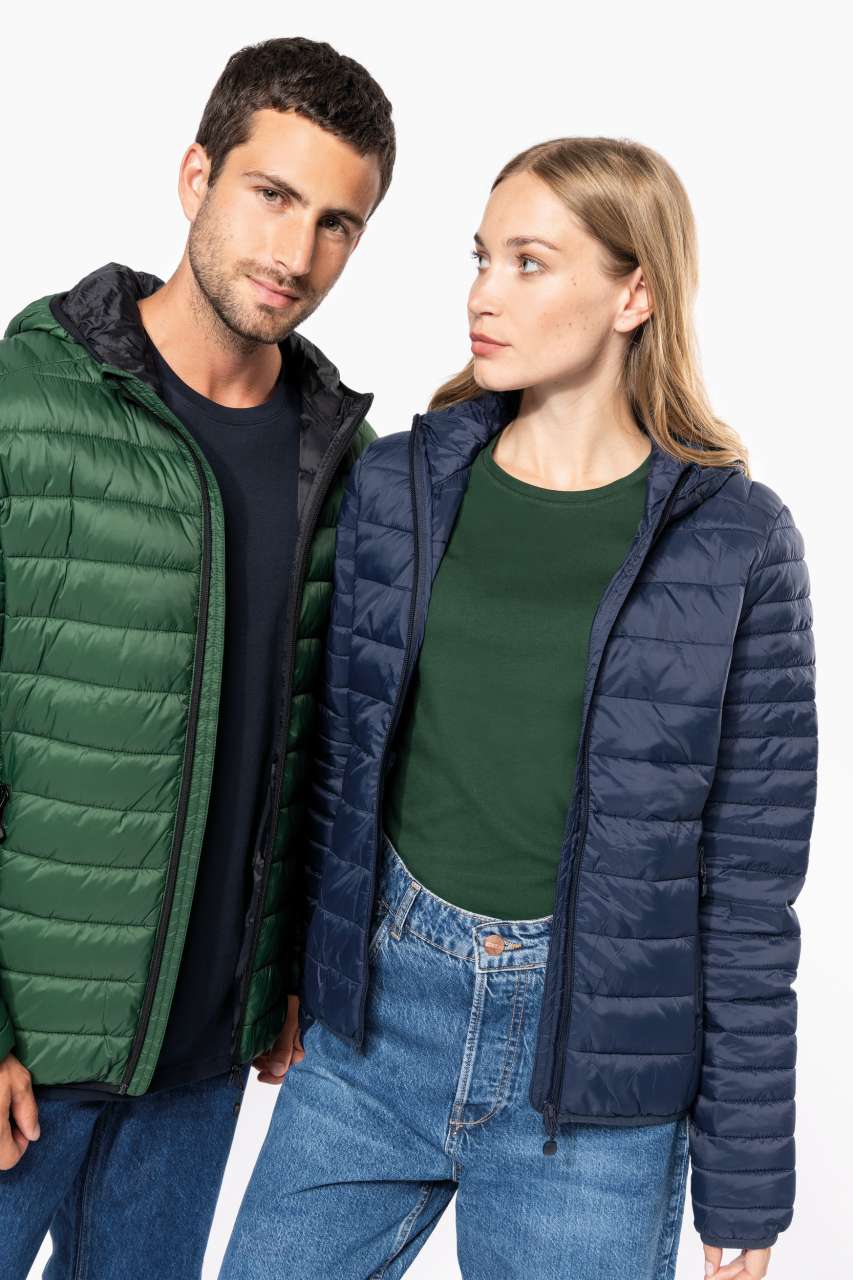 LADIES' LIGHTWEIGHT HOODED PADDED JACKET - Forest Green - Additional