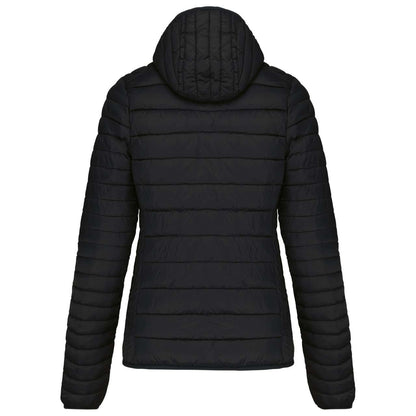 LADIES' LIGHTWEIGHT HOODED PADDED JACKET - Black - Main