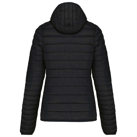 LADIES' LIGHTWEIGHT HOODED PADDED JACKET - Black - Main
