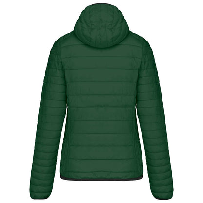 LADIES' LIGHTWEIGHT HOODED PADDED JACKET - Forest Green - Additional