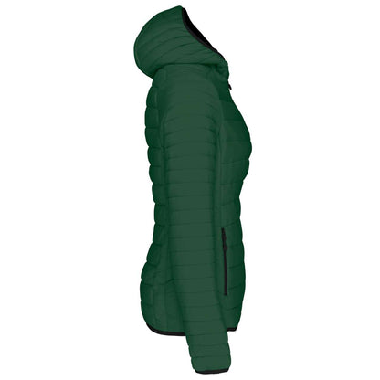 LADIES' LIGHTWEIGHT HOODED PADDED JACKET - Forest Green - Additional