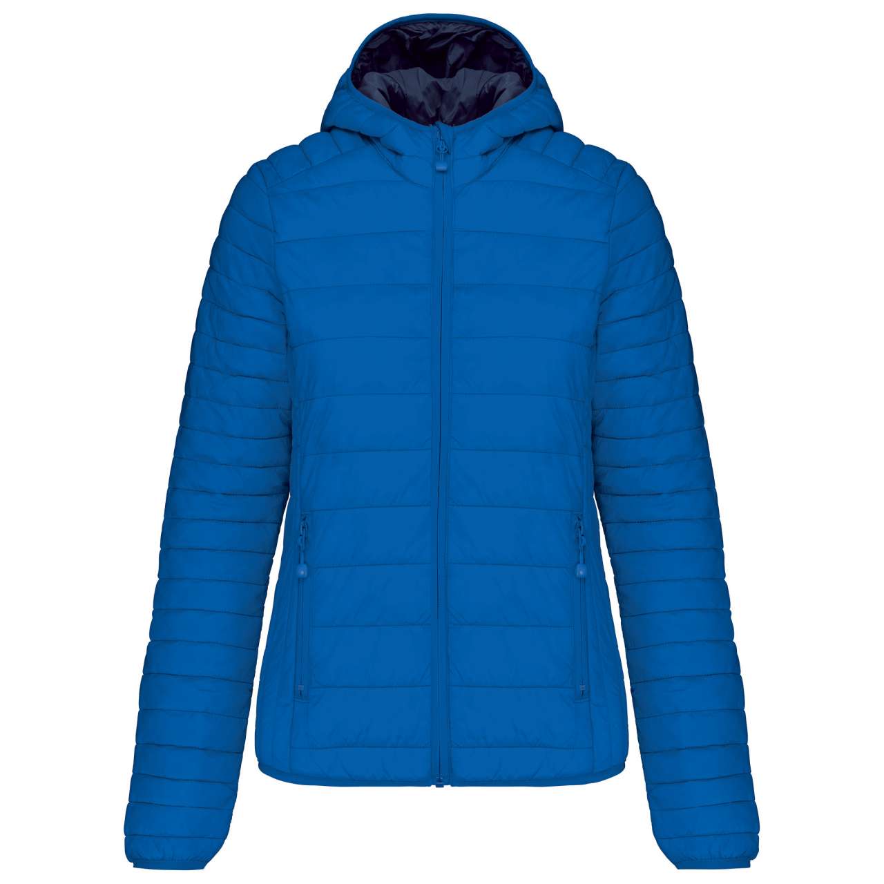 LADIES' LIGHTWEIGHT HOODED PADDED JACKET - Light Royal Blue - Additional