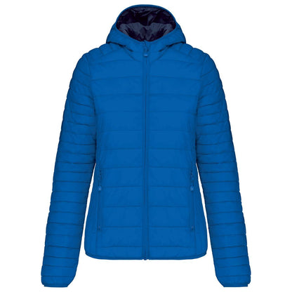 LADIES' LIGHTWEIGHT HOODED PADDED JACKET - Light Royal Blue - Additional