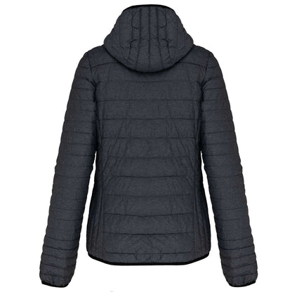 LADIES' LIGHTWEIGHT HOODED PADDED JACKET - Marl Dark Grey - Main
