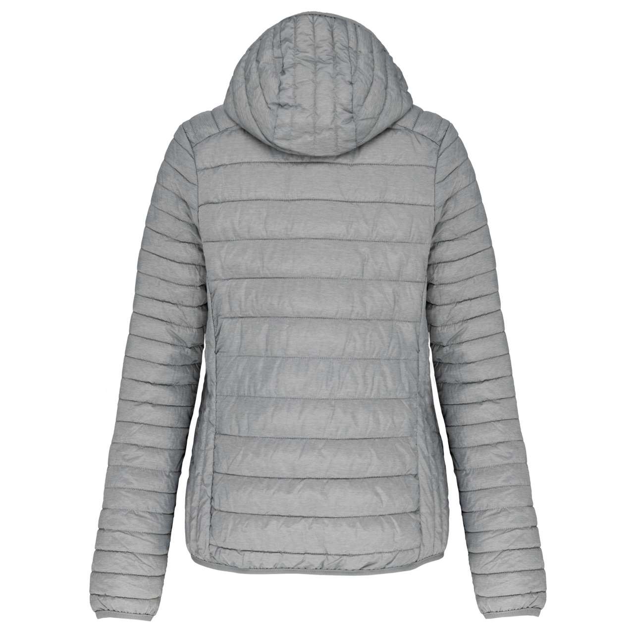 LADIES' LIGHTWEIGHT HOODED PADDED JACKET - Marl Silver - Main