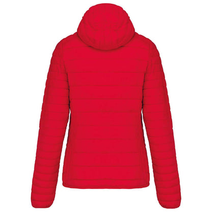 LADIES' LIGHTWEIGHT HOODED PADDED JACKET - Red - Main