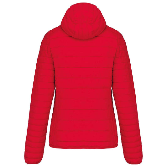 LADIES' LIGHTWEIGHT HOODED PADDED JACKET - Red - Main
