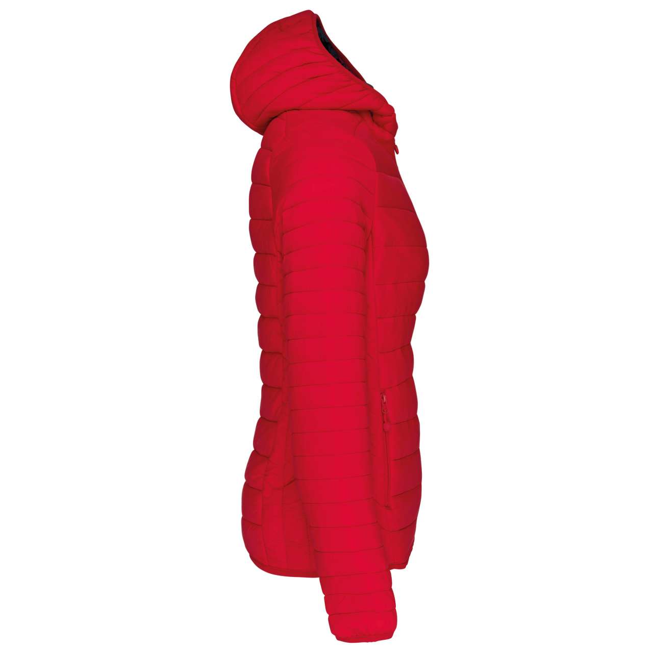 LADIES' LIGHTWEIGHT HOODED PADDED JACKET - Red - Additional