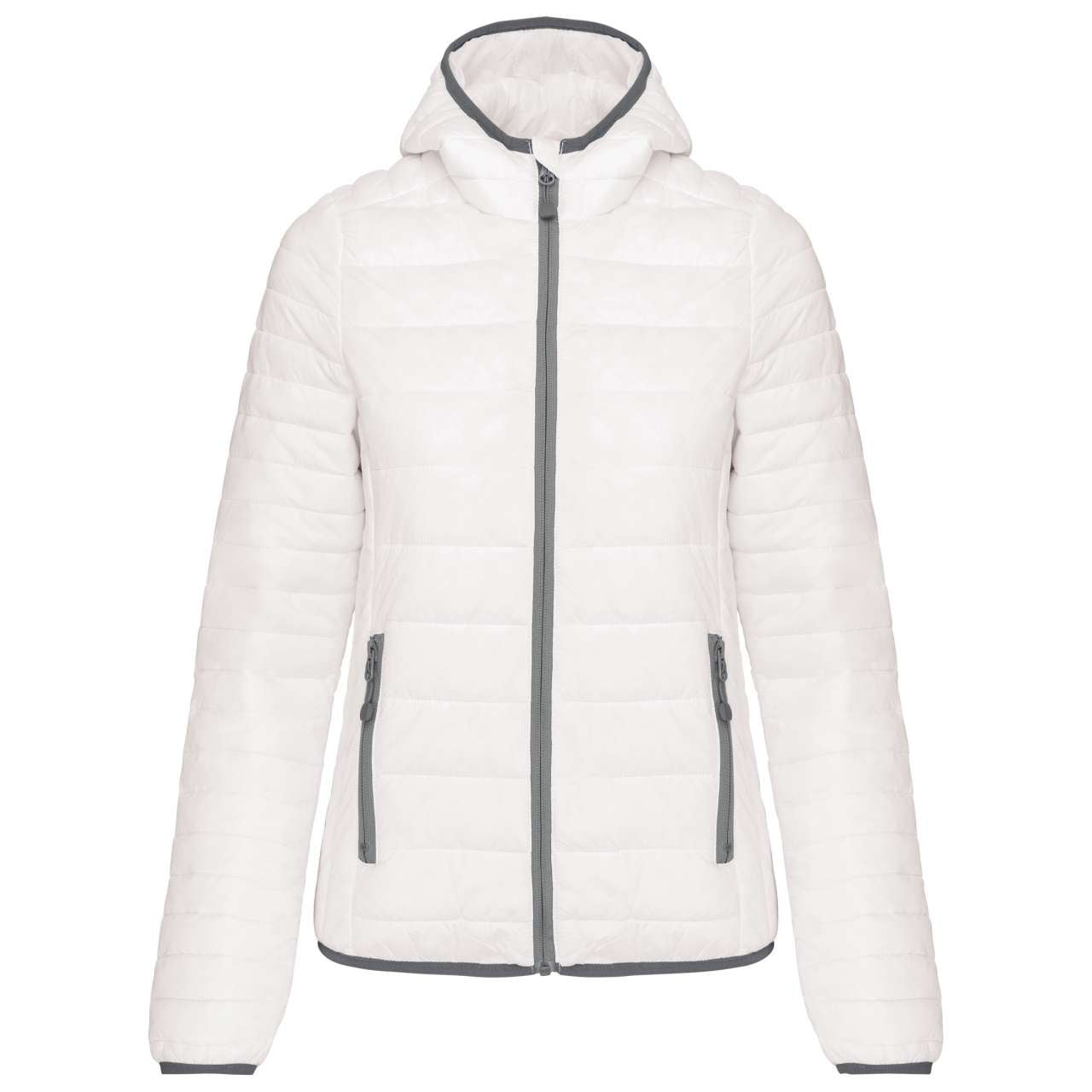 LADIES' LIGHTWEIGHT HOODED PADDED JACKET - White - Additional