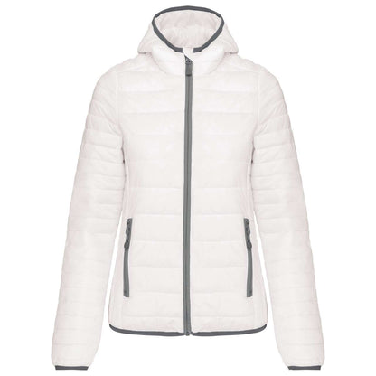 LADIES' LIGHTWEIGHT HOODED PADDED JACKET - White - Additional