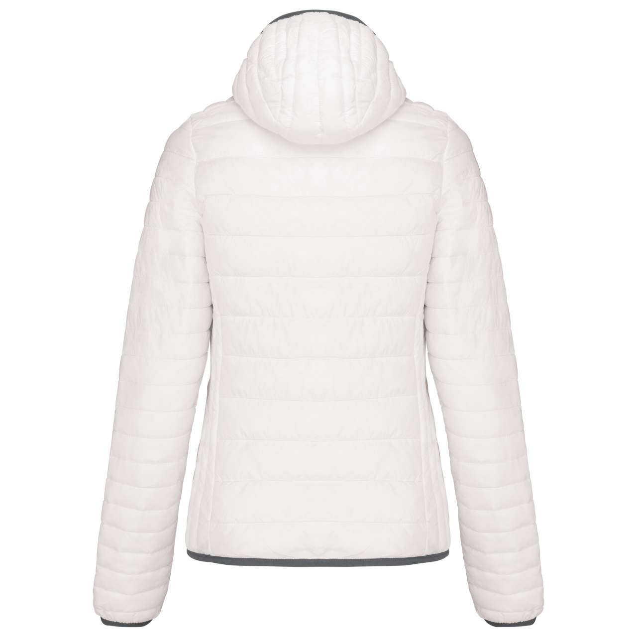 LADIES' LIGHTWEIGHT HOODED PADDED JACKET - White - Main