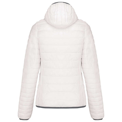 LADIES' LIGHTWEIGHT HOODED PADDED JACKET - White - Main