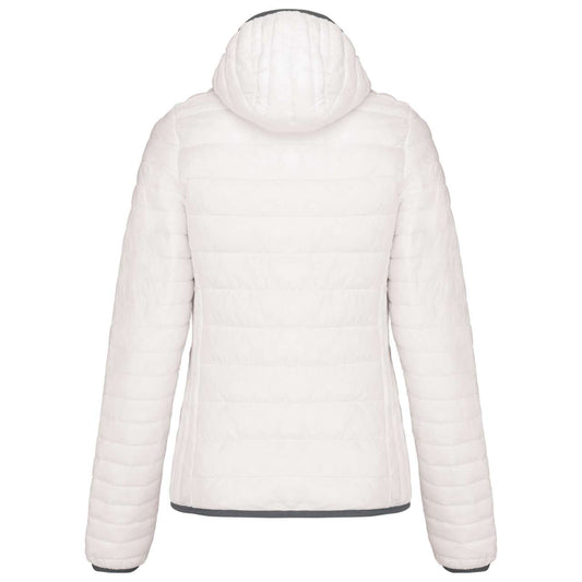 LADIES' LIGHTWEIGHT HOODED PADDED JACKET - White - Main