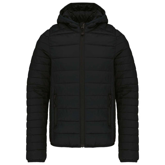 KIDS' LIGHTWEIGHT HOODED PADDED JACKET - Black - colorimageurl