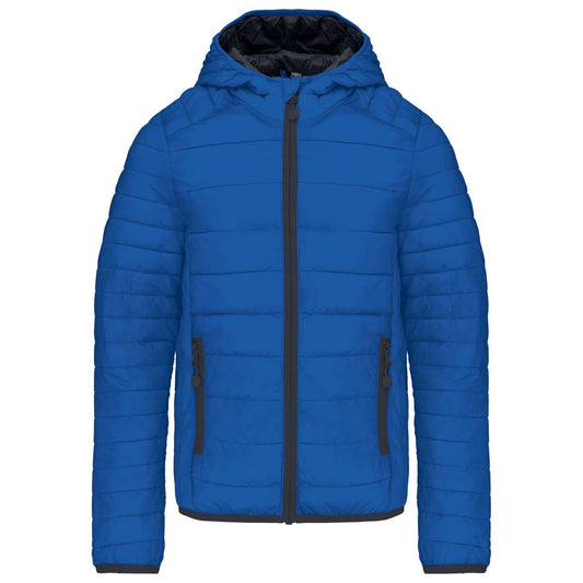 KIDS' LIGHTWEIGHT HOODED PADDED JACKET - Light Royal Blue - colorimageurl