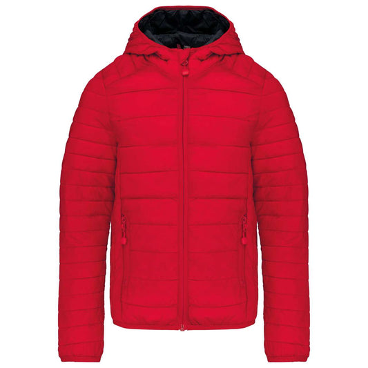 KIDS' LIGHTWEIGHT HOODED PADDED JACKET - Red - colorimageurl