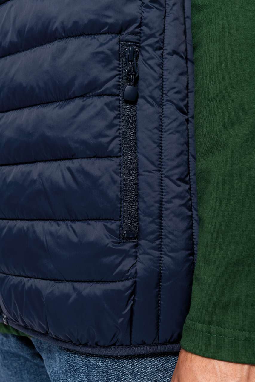 MEN’S LIGHTWEIGHT SLEEVELESS FAKE DOWN JACKET - Black - Additional