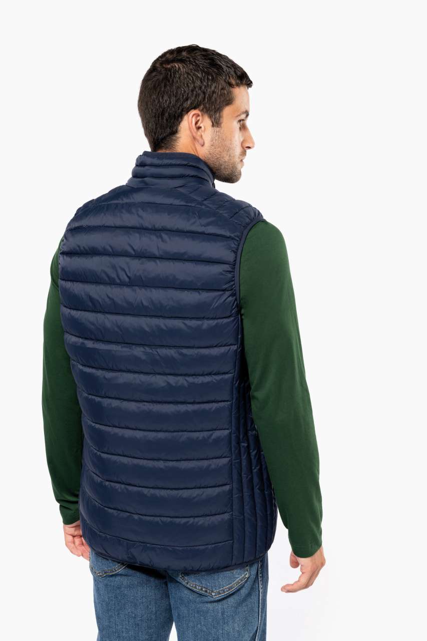 MEN’S LIGHTWEIGHT SLEEVELESS FAKE DOWN JACKET - Black - Additional