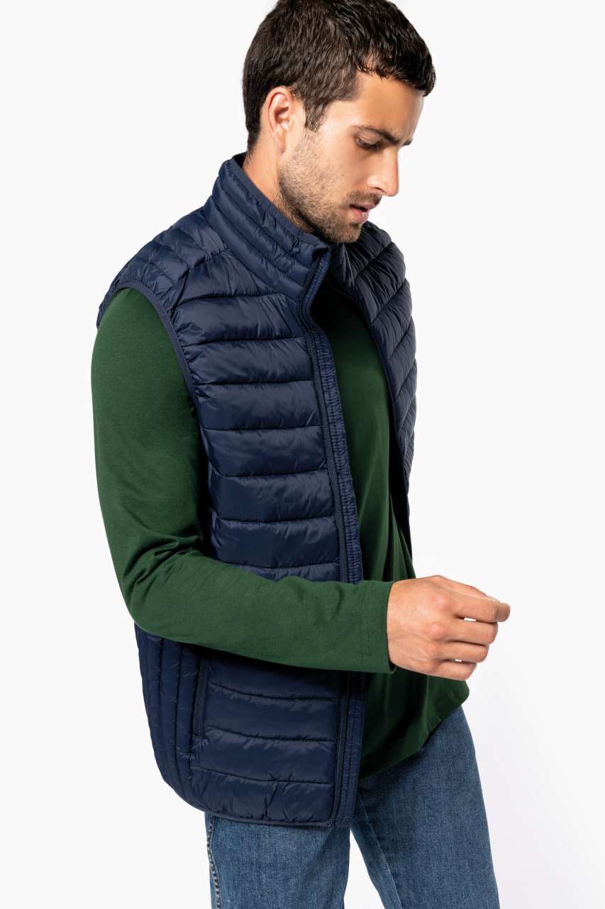 MEN’S LIGHTWEIGHT SLEEVELESS FAKE DOWN JACKET - Black - Additional