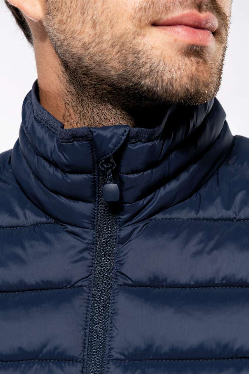 MEN’S LIGHTWEIGHT SLEEVELESS FAKE DOWN JACKET - Black - Additional