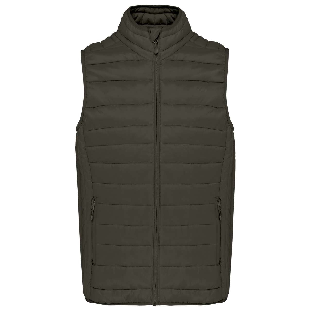 MEN’S LIGHTWEIGHT SLEEVELESS FAKE DOWN JACKET - Dark Khaki - Main