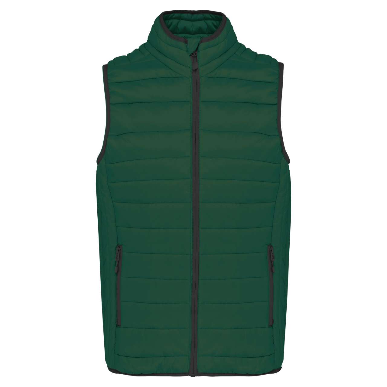 MEN’S LIGHTWEIGHT SLEEVELESS FAKE DOWN JACKET - Forest Green - Main