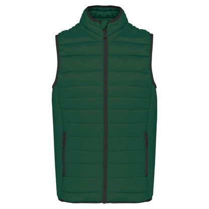 MEN’S LIGHTWEIGHT SLEEVELESS FAKE DOWN JACKET - Forest Green - Main