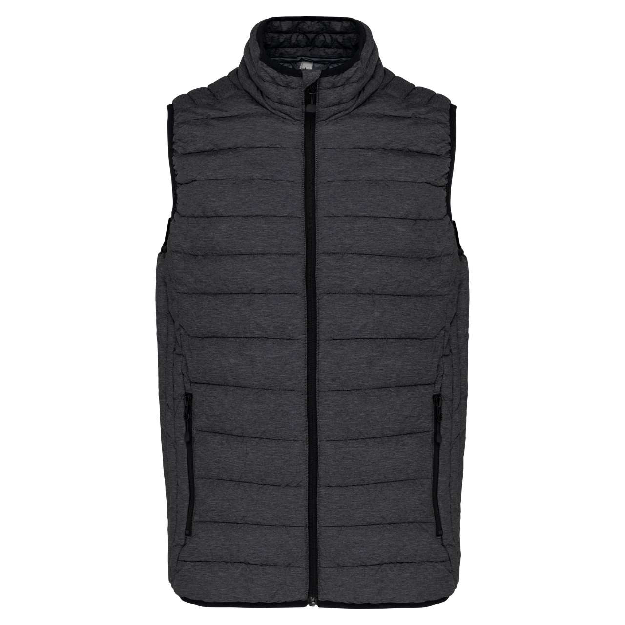 MEN’S LIGHTWEIGHT SLEEVELESS FAKE DOWN JACKET - Marl Dark Grey - Main