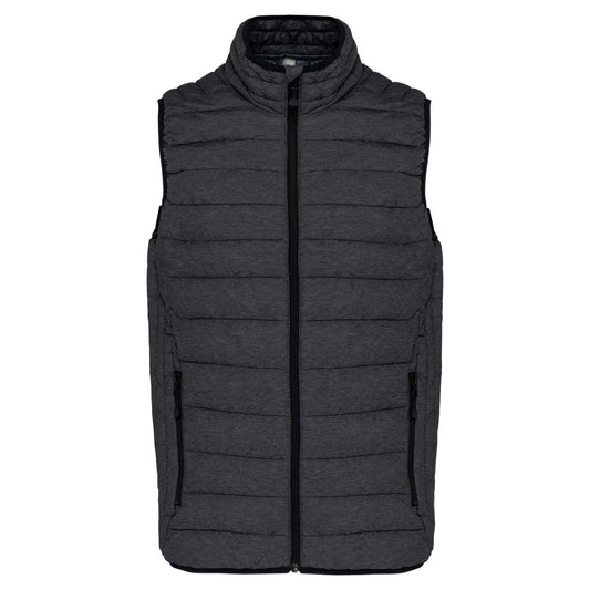 MEN’S LIGHTWEIGHT SLEEVELESS FAKE DOWN JACKET - Marl Dark Grey - Main