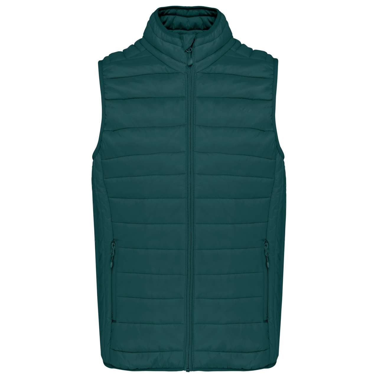 MEN’S LIGHTWEIGHT SLEEVELESS FAKE DOWN JACKET - Mineral Green - Main