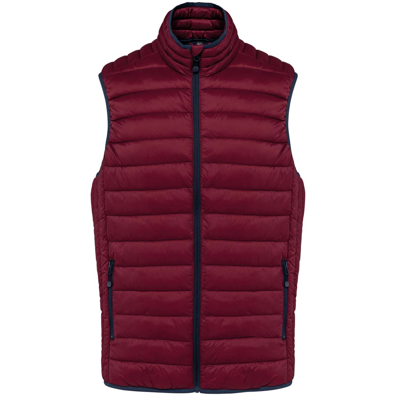 MEN’S LIGHTWEIGHT SLEEVELESS FAKE DOWN JACKET - Wine - Main