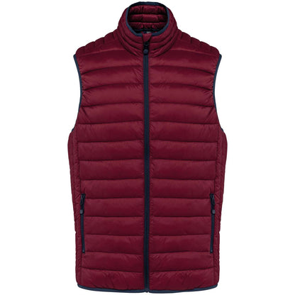 MEN’S LIGHTWEIGHT SLEEVELESS FAKE DOWN JACKET - Wine - Main