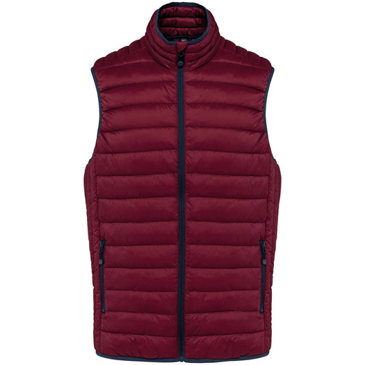MEN’S LIGHTWEIGHT SLEEVELESS FAKE DOWN JACKET - Wine - Main