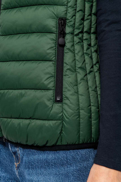 LADIES' LIGHTWEIGHT SLEEVELESS FAKE DOWN JACKET - Black - Additional