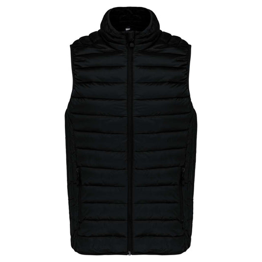 LADIES' LIGHTWEIGHT SLEEVELESS FAKE DOWN JACKET - Black - Main