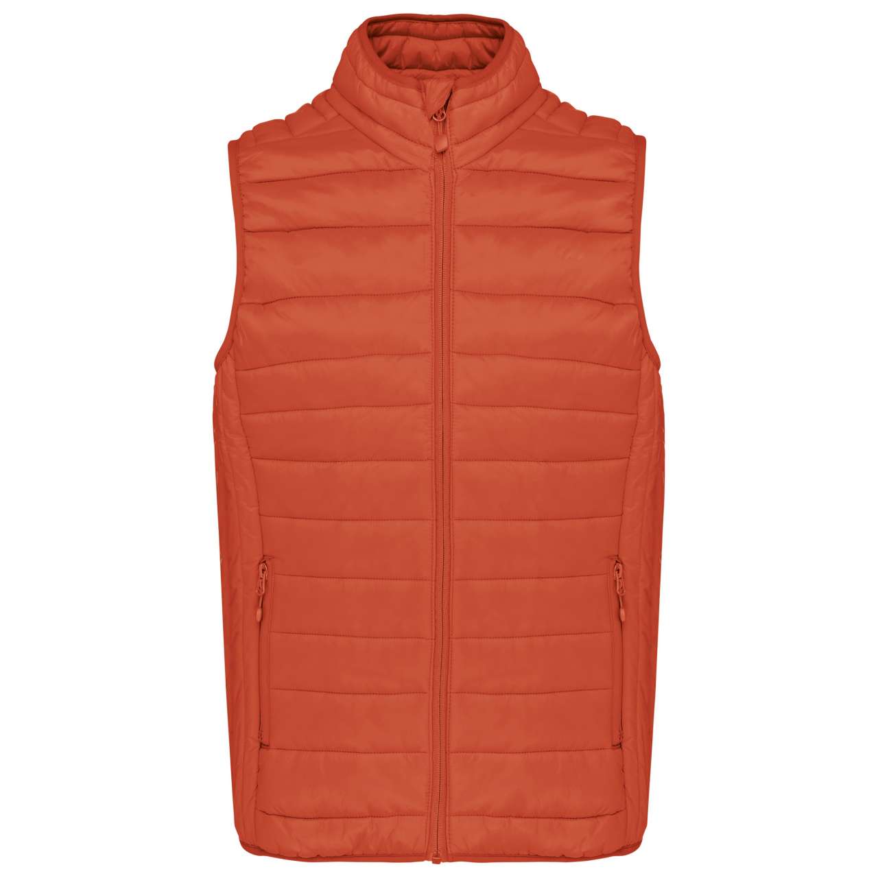 LADIES' LIGHTWEIGHT SLEEVELESS FAKE DOWN JACKET - Burnt Ochre - Main