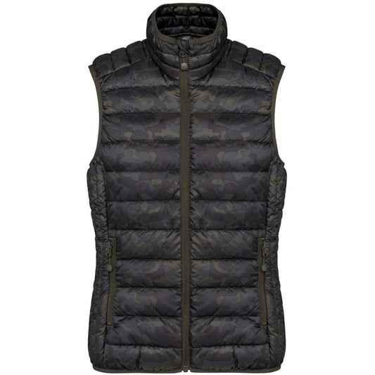 LADIES' LIGHTWEIGHT SLEEVELESS FAKE DOWN JACKET - Jungle Camo - Main