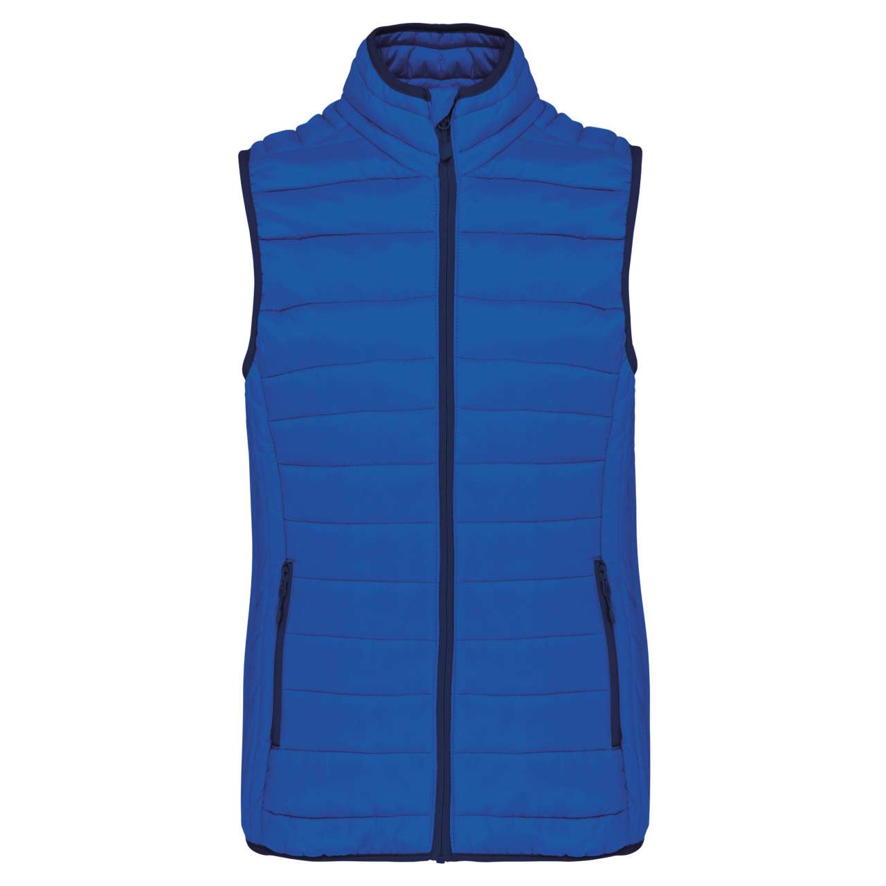 LADIES' LIGHTWEIGHT SLEEVELESS FAKE DOWN JACKET - Light Royal Blue - Main