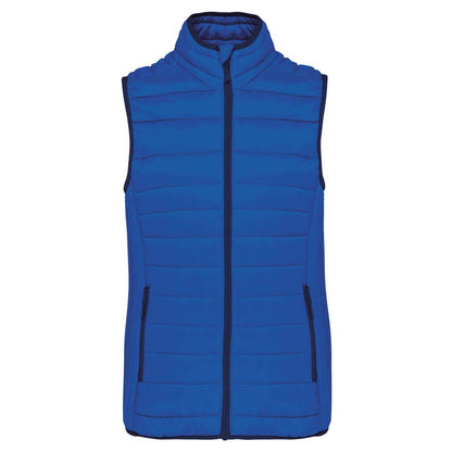 LADIES' LIGHTWEIGHT SLEEVELESS FAKE DOWN JACKET - Light Royal Blue - Main