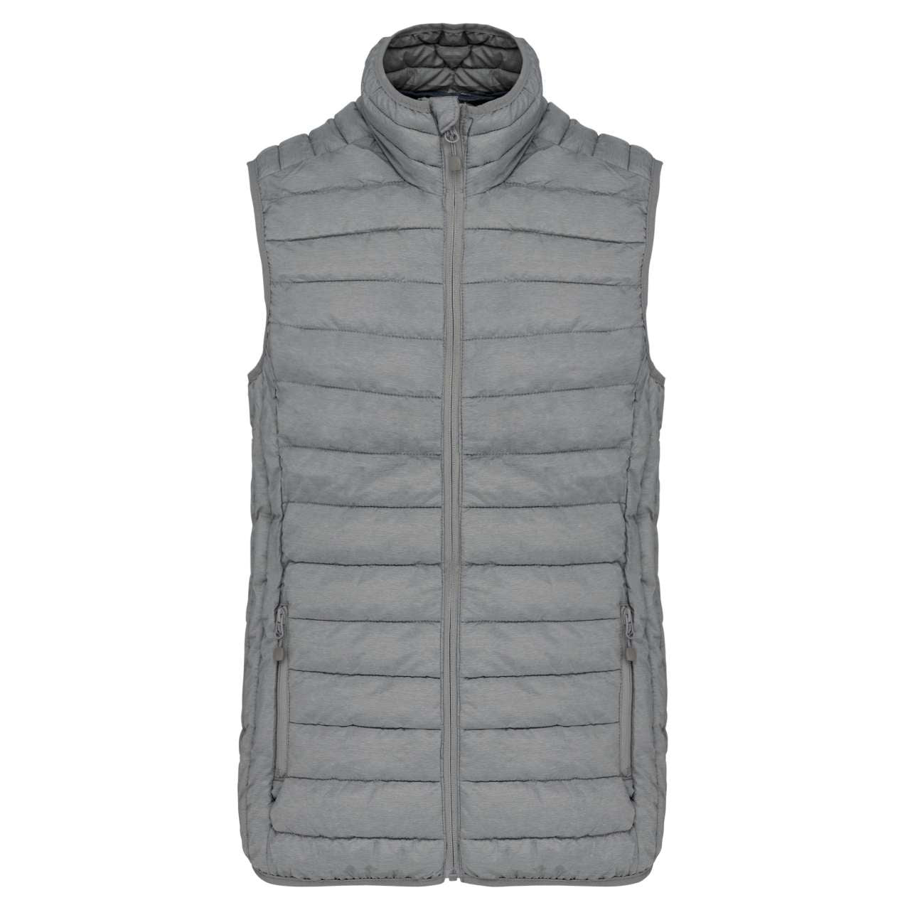 LADIES' LIGHTWEIGHT SLEEVELESS FAKE DOWN JACKET - Marl Silver - Main